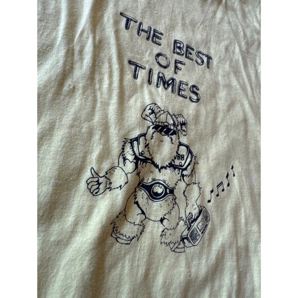 Vintage ‘88 Vikings USA Made Single Stitched Yellow Hanes XL Cutoff Workout Tee - Picture 3 of 6